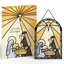 Lovepop Suncatcher Cards|Decor|All Is Calm Nativity Suncatcher Card