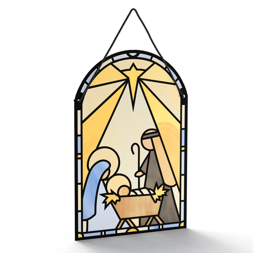 Lovepop Suncatcher Cards|Decor|All Is Calm Nativity Suncatcher Card