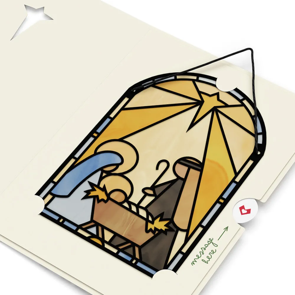 Lovepop Suncatcher Cards|Decor|All Is Calm Nativity Suncatcher Card