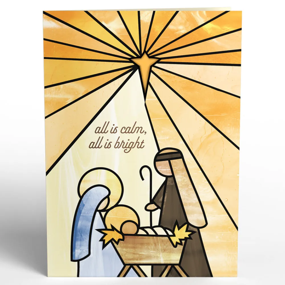 Lovepop Suncatcher Cards|Decor|All Is Calm Nativity Suncatcher Card