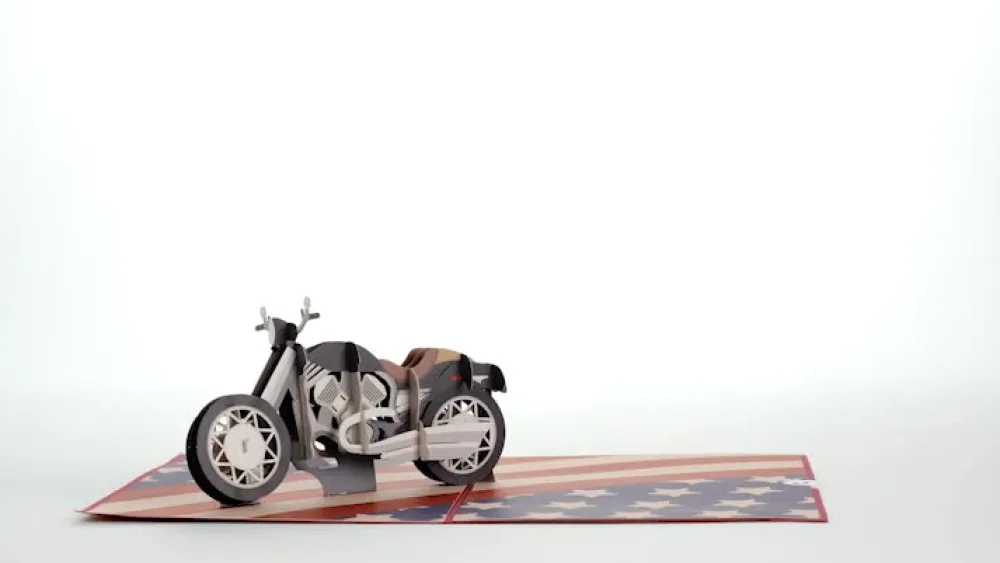 Lovepop Greeting Cards|Just Because|American Motorcycle Pop-Up Card