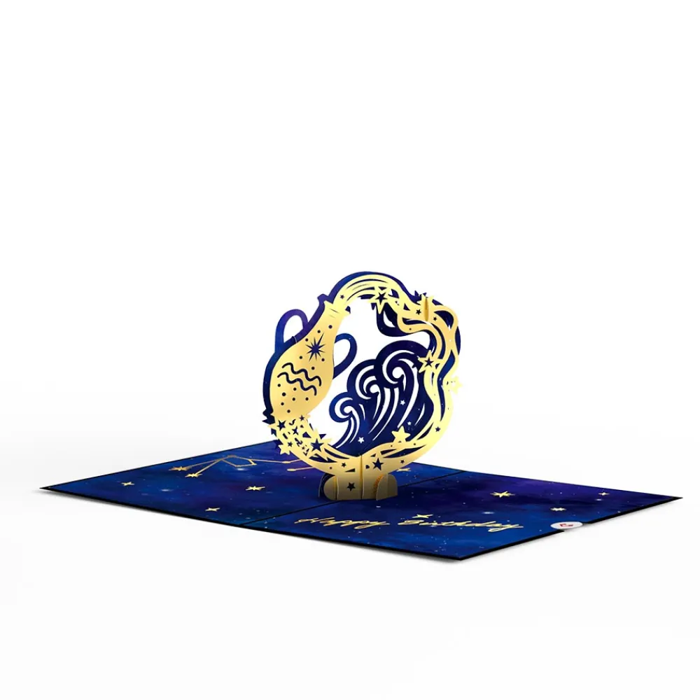 Lovepop Birthday|Her|Aquarius Zodiac Birthday Pop-Up Card