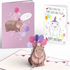 Lovepop Birthday|Baby Pygmy Birthday with Magic Hippo Pop-Up Card and Sentiment Set