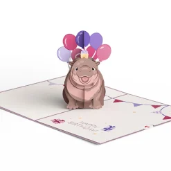 Lovepop Greeting Cards|Birthday|Baby Pygmy Hippo Birthday Pop-Up Card