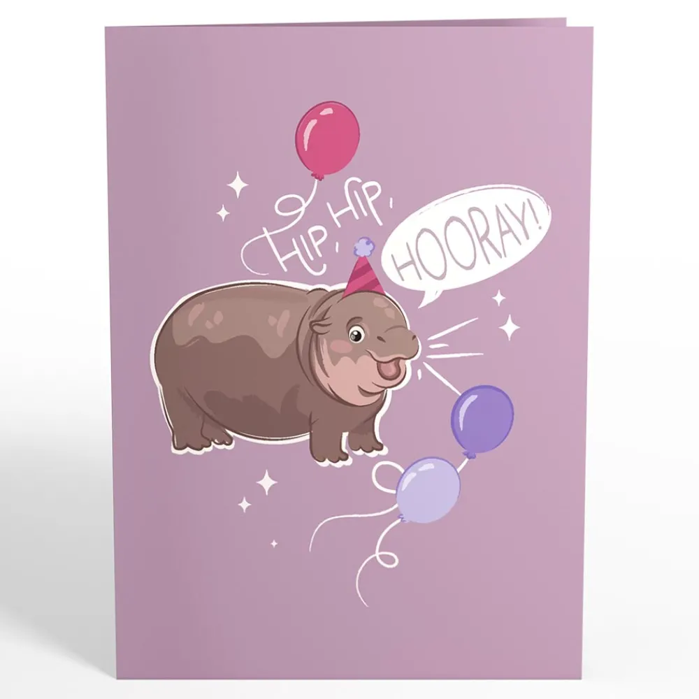 Lovepop Greeting Cards|Birthday|Baby Pygmy Hippo Birthday Pop-Up Card