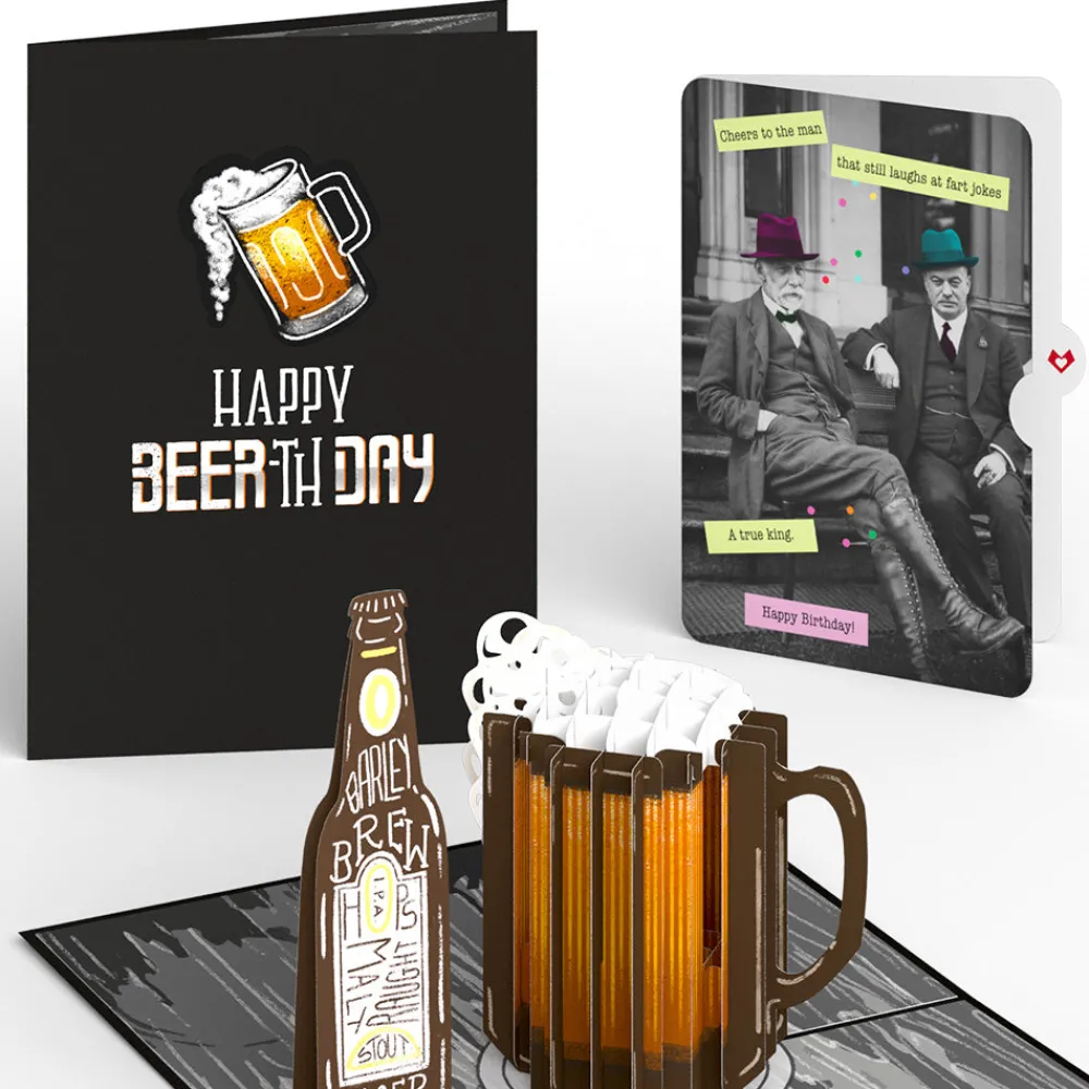 Lovepop Birthday|Beer-th Day Birthday Pop-Up Card and Sentiment Set for Any Man