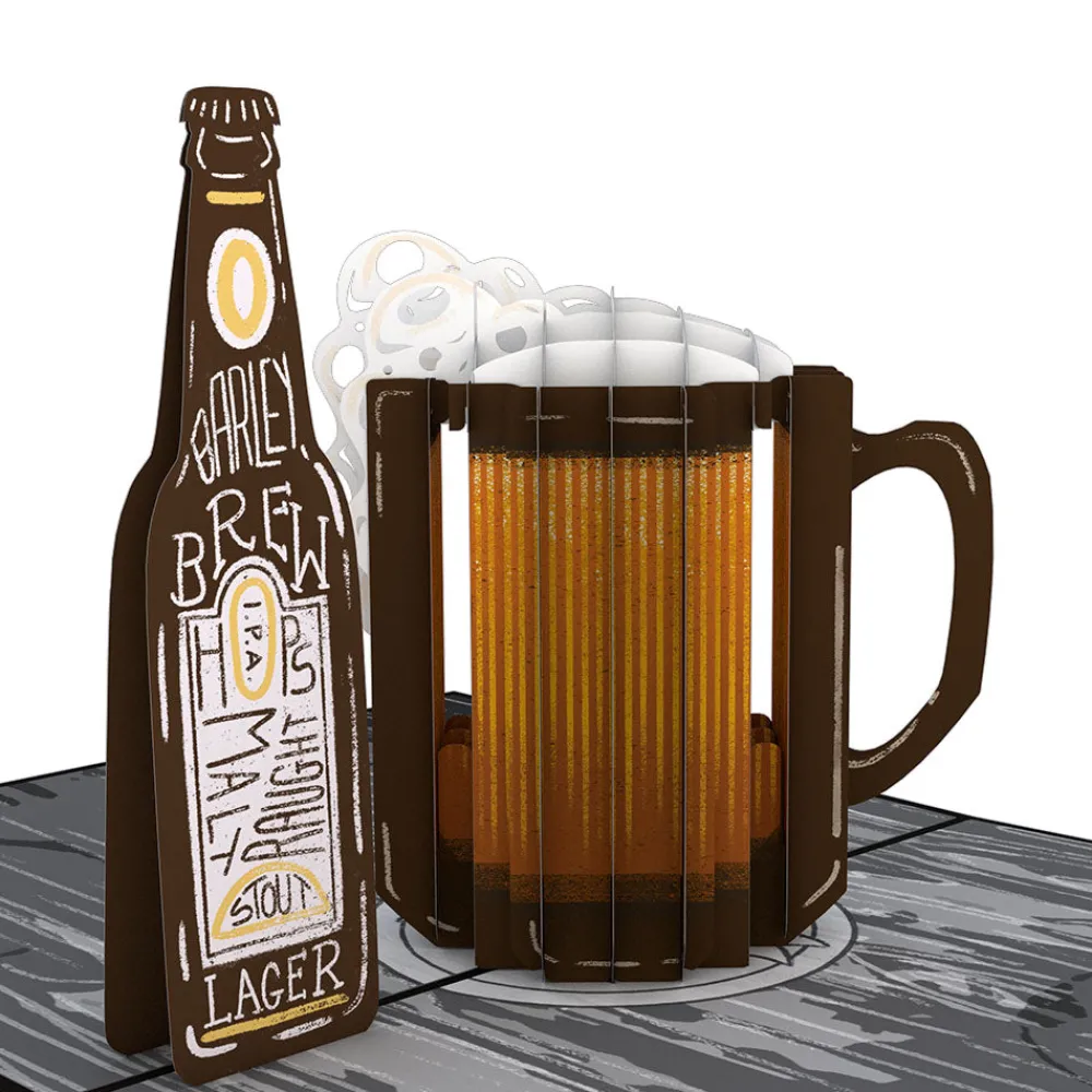 Lovepop Birthday|Beer-th Day Birthday Pop-Up Card and Sentiment Set for Any Man