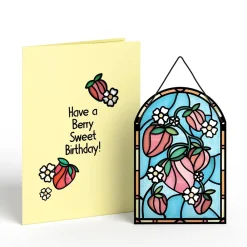 Lovepop Suncatcher Cards|Birthday|Berry Sweet Birthday Strawberries Suncatcher Card