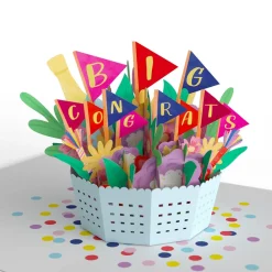Lovepop Congratulations|Graduation|Big Congrats Flower Basket Paperpop Card®