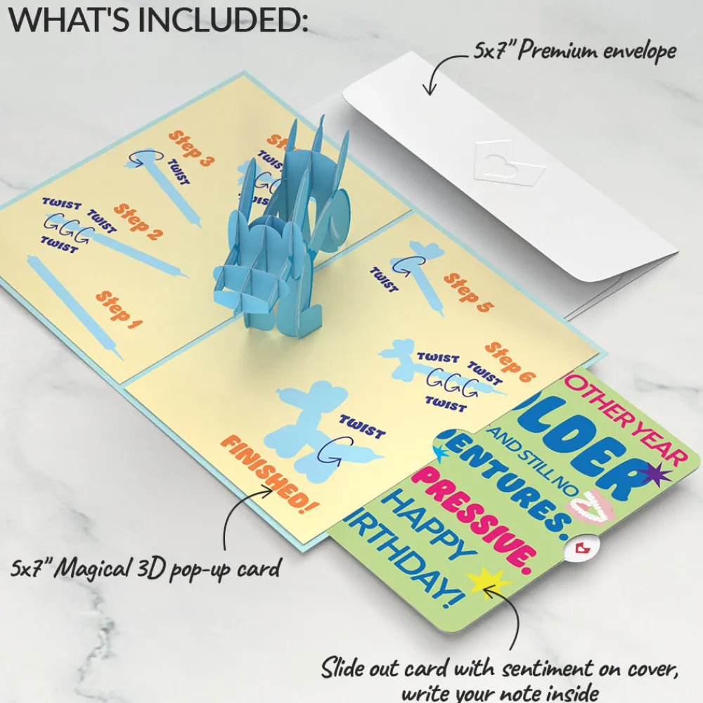 Lovepop Birthday|Birthday Balloon Animal Pop-Up Card and Sentiment Set