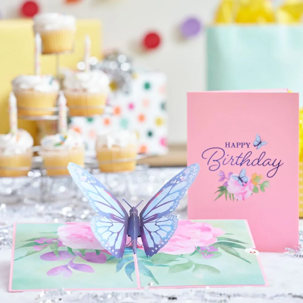 Lovepop Greeting Cards|Birthday|Birthday Blue Morpho Butterfly Pop-Up Card