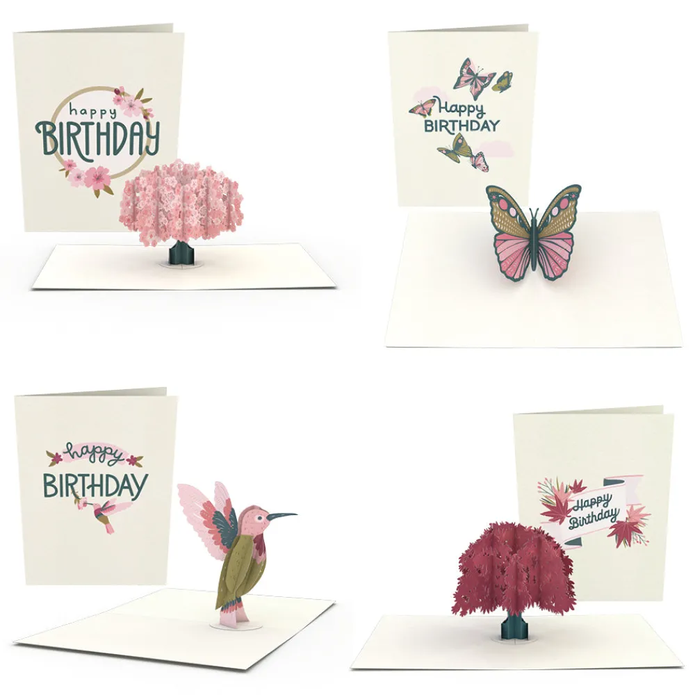 Lovepop Notecards|Birthday|Birthday Garden Notecards (Assorted 4-Pack)
