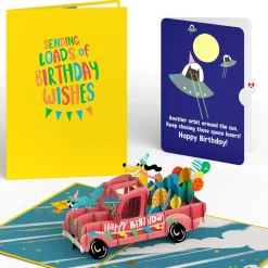 Lovepop Birthday|Birthday Truck with Space Laser Cats Pop-Up Card and Sentiment Set