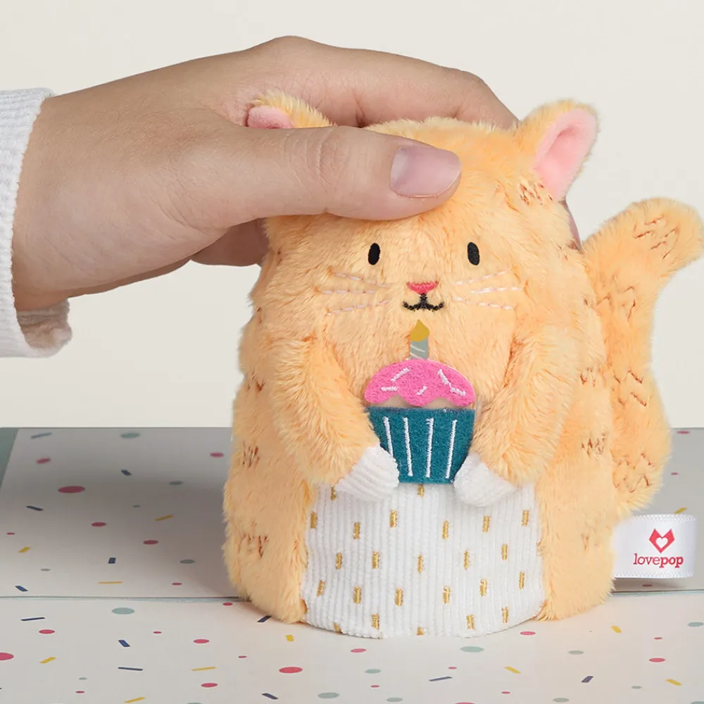 Lovepop Plushpop|Birthday|Birthday Wishes' Cupcake Cat Plushpop Card
