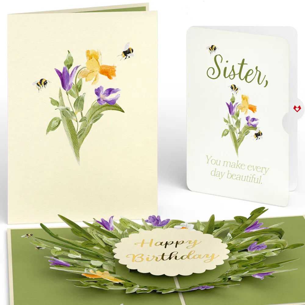 Lovepop Birthday|Bloom Birthday Pop-Up Card and Sentiment Set for Sister