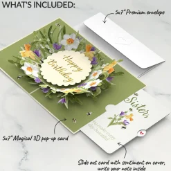 Lovepop Birthday|Bloom Birthday Pop-Up Card and Sentiment Set for Sister