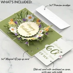 Lovepop Birthday|Bloom 60th Birthday Pop-Up Card and Sentiment Set
