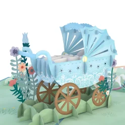 Lovepop Baby|Kids|Blue Baby Carriage Pop-Up Card