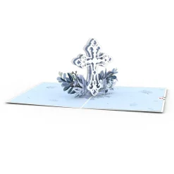 Lovepop Greeting Cards|Just Because|Blue Floral Cross Pop-Up Card