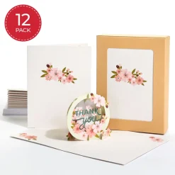 Lovepop Value Packs|Thank You|Cherry Blossom Thank You Box Set (12-Pack): Paperpop® Card