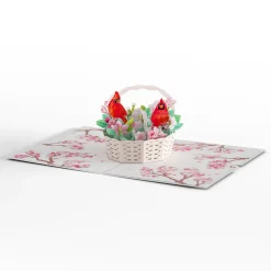 Lovepop Pop-Up Bouquets|Card & Gift Bundles|Cherry Blossom with Cardinals Pop-Up Card & Bouquet Bundle