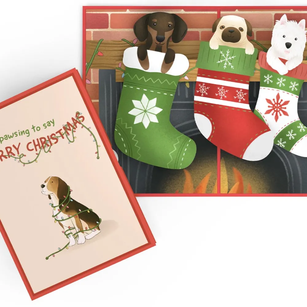 Lovepop Greeting Cards|Christmas 12/25|Christmas Dog Stockings Pop-Up Card