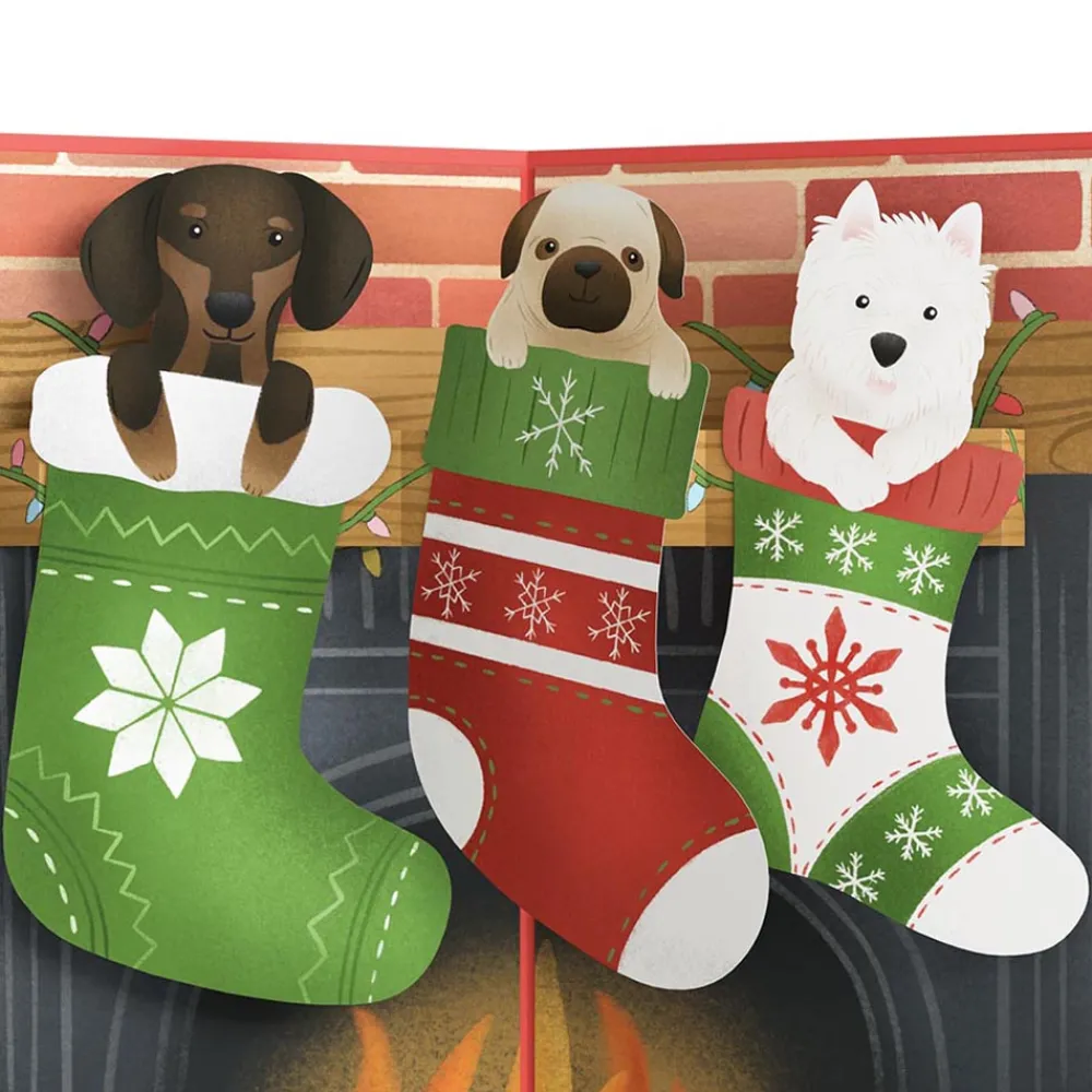 Lovepop Greeting Cards|Christmas 12/25|Christmas Dog Stockings Pop-Up Card