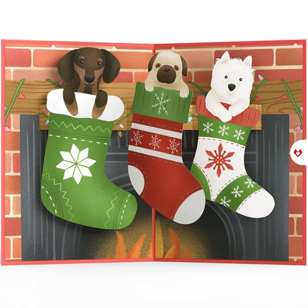 Lovepop Greeting Cards|Christmas 12/25|Christmas Dog Stockings Pop-Up Card