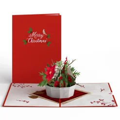 Lovepop Greeting Cards|Christmas 12/25|Christmas Flower Basket Pop-Up Card