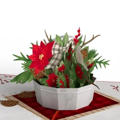 Lovepop Greeting Cards|Christmas 12/25|Christmas Flower Basket Pop-Up Card