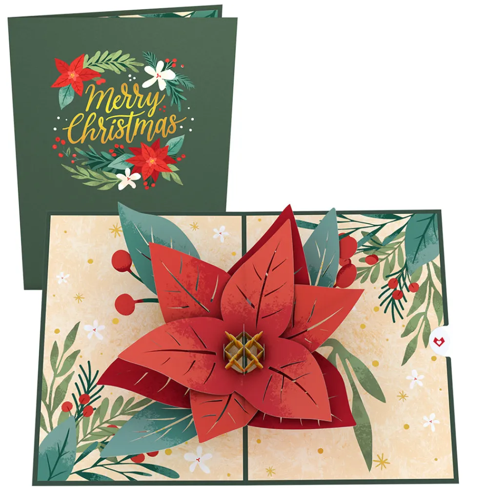 Lovepop Greeting Cards|Christmas 12/25|Christmas Poinsettia Bloom Pop-Up Card