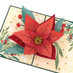 Lovepop Greeting Cards|Christmas 12/25|Christmas Poinsettia Bloom Pop-Up Card