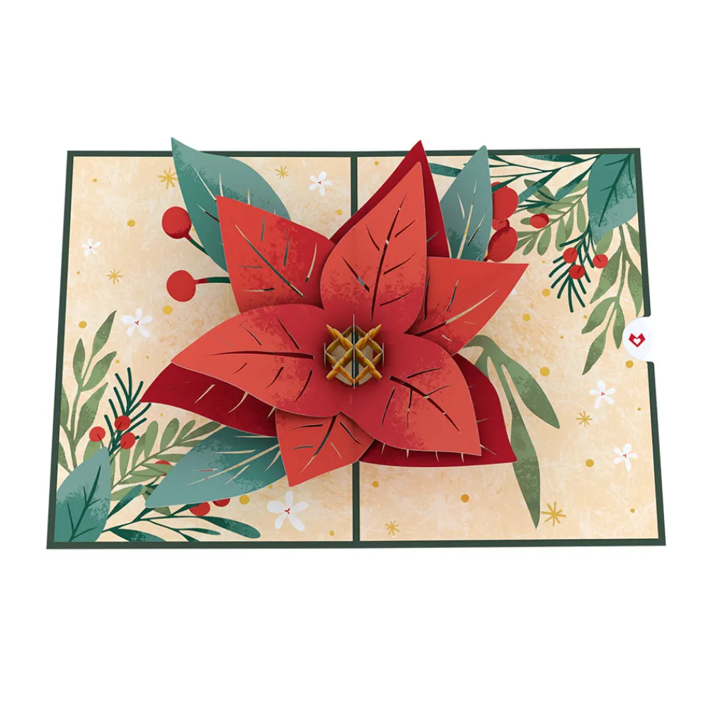Lovepop Greeting Cards|Christmas 12/25|Christmas Poinsettia Bloom Pop-Up Card