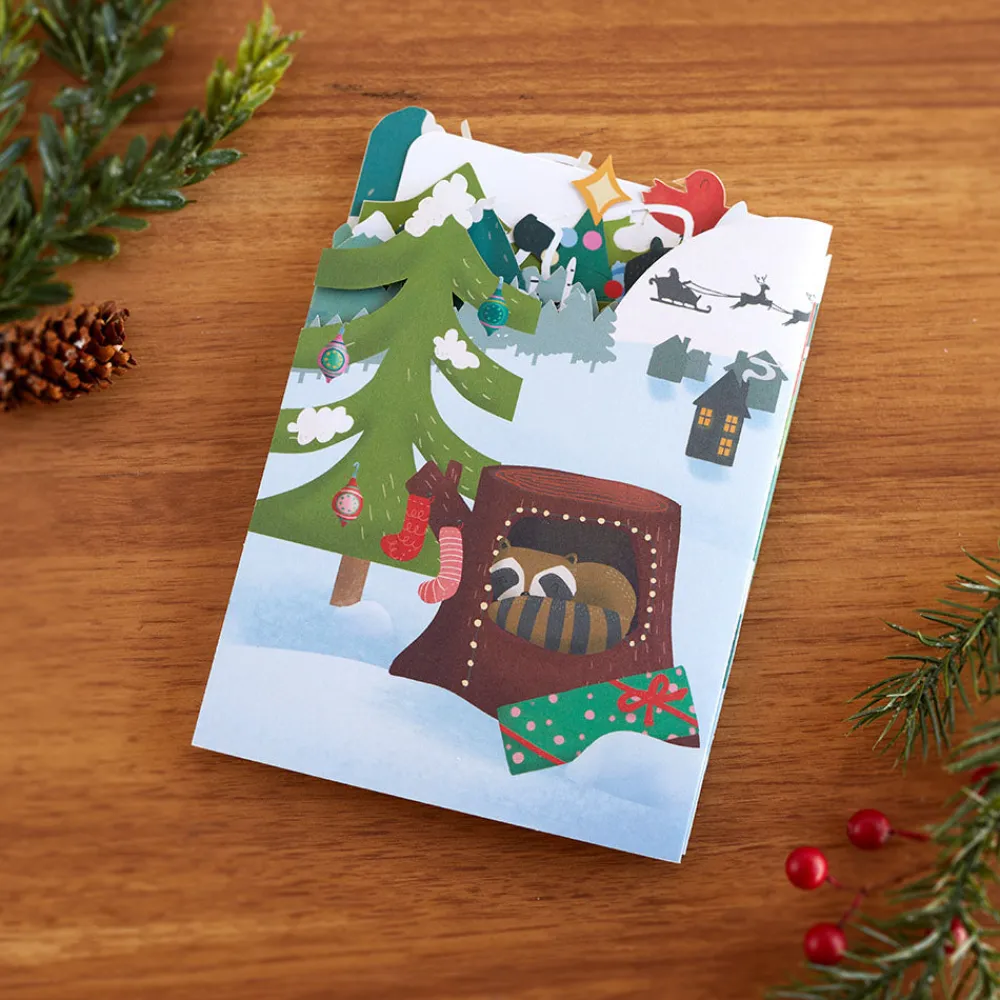 Lovepop Decor|Christmas 12/25|Christmas Woodland Scene Loooooong Card™ (Expands to 2 feet)