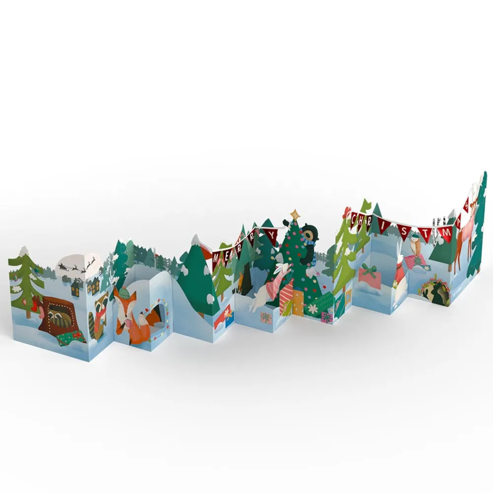 Lovepop Decor|Christmas 12/25|Christmas Woodland Scene Loooooong Card™ (Expands to 2 feet)