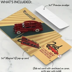 Lovepop Birthday|Dad|Classic Car Birthday Pop-Up Card and Sentiment Set for Dad