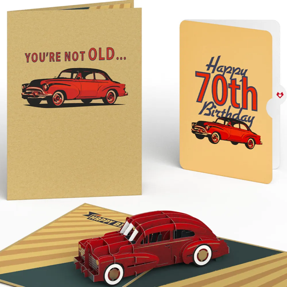 Lovepop Birthday|Classic Car 70th Birthday Pop-Up Card and Sentiment Set