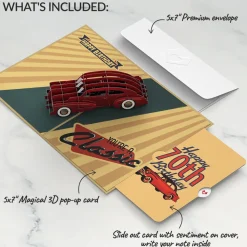 Lovepop Birthday|Classic Car 70th Birthday Pop-Up Card and Sentiment Set