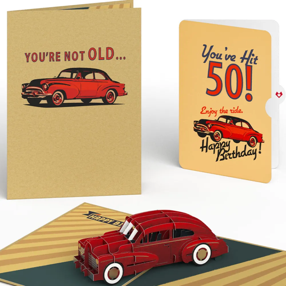 Lovepop Birthday|Classic Car 50th Birthday Pop-Up Card and Sentiment Set