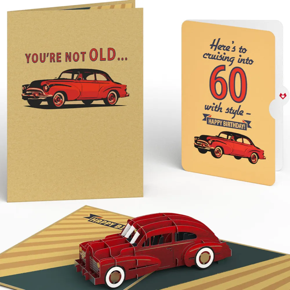 Lovepop Birthday|Classic Car 60th Birthday Pop-Up Card and Sentiment Set