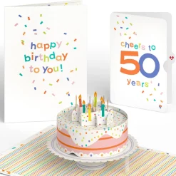 Lovepop Birthday|Confetti Cake 50th Birthday Pop-Up Card and Sentiment Set
