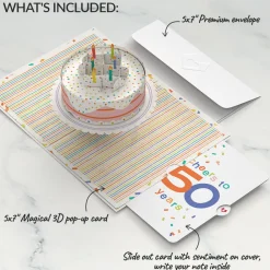 Lovepop Birthday|Confetti Cake 50th Birthday Pop-Up Card and Sentiment Set