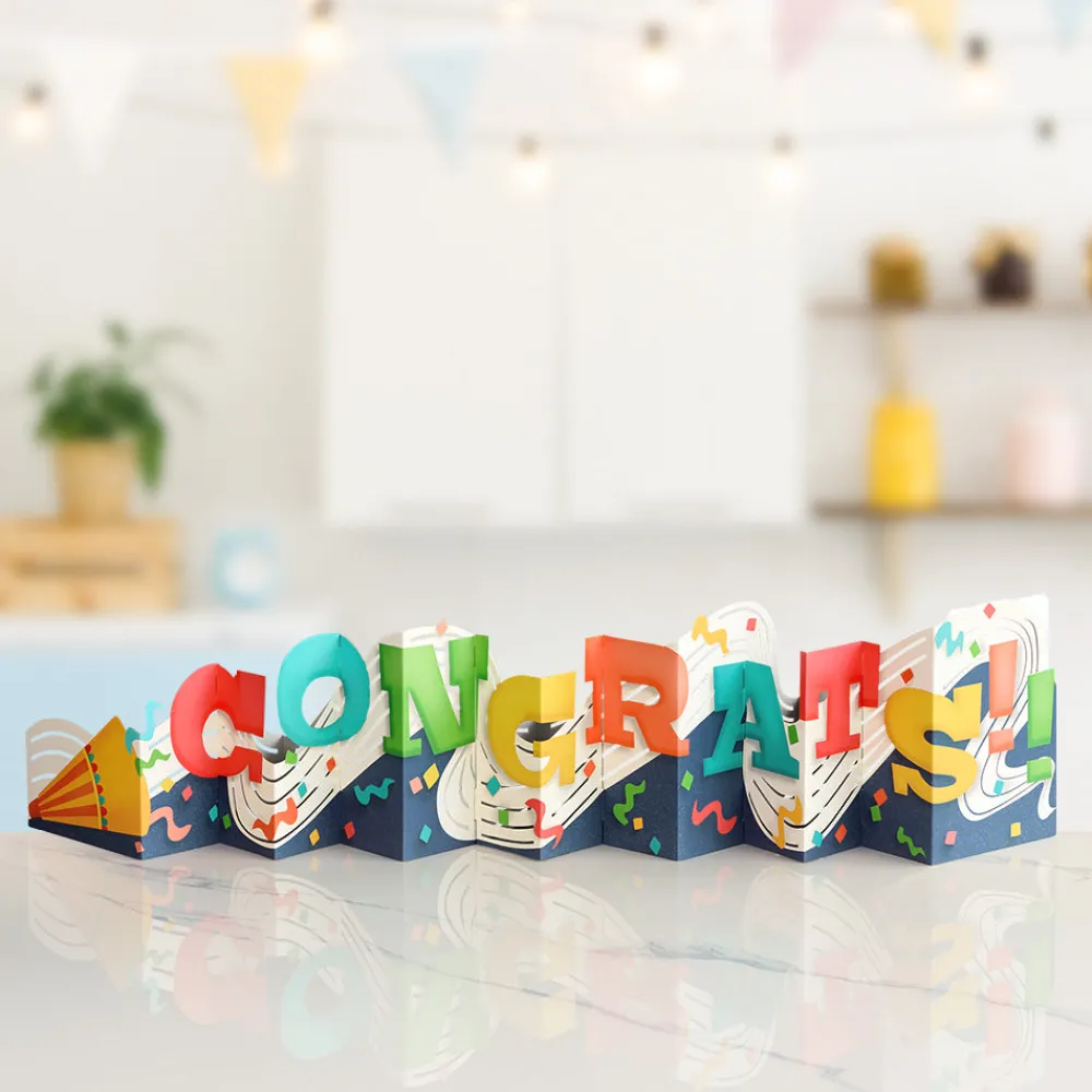 Lovepop Decor|Congratulations|Congrats Loooooong Card™ (Expands to 2 feet)