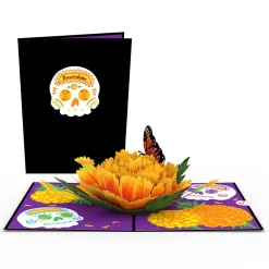 Lovepop Halloween 10/31|Día de los Muertos Marigold Pop-Up Card