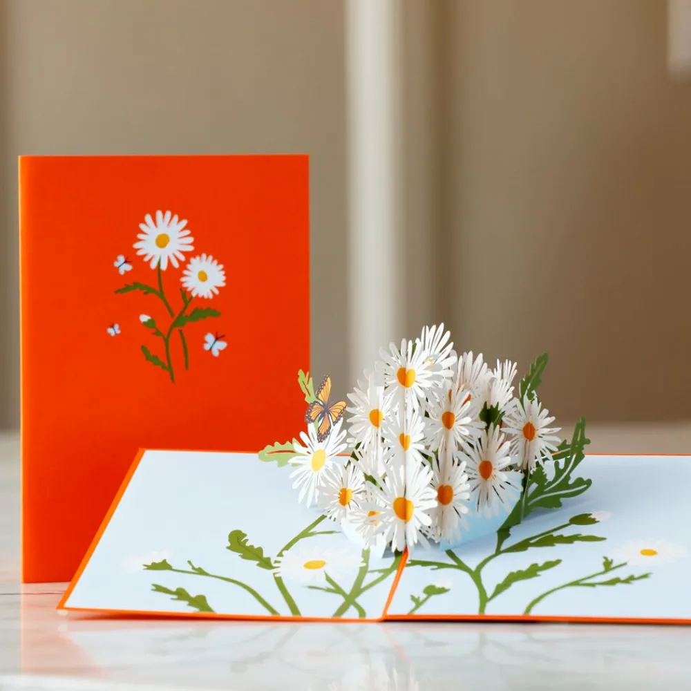 Lovepop Greeting Cards|Just Because|Daisies with Monarch Butterfly Pop-Up Card