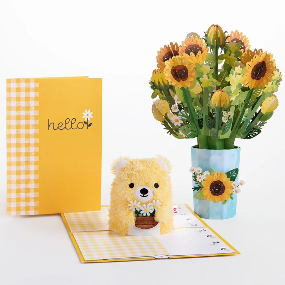 Lovepop Pop-Up Bouquets|Card & Gift Bundles|Daisy Greetings Plushpop Card and Bouquet Bundle