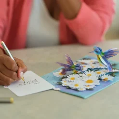 Lovepop Greeting Cards|Birthday|Daisy Patch Hummingbirds Pop-Up Card