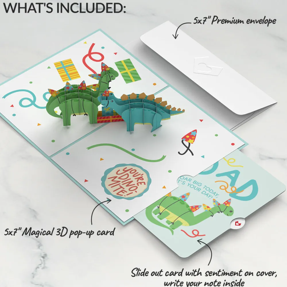 Lovepop Birthday|Dad|Dinosaurs Birthday Pop-Up Card and Sentiment Set for Dad