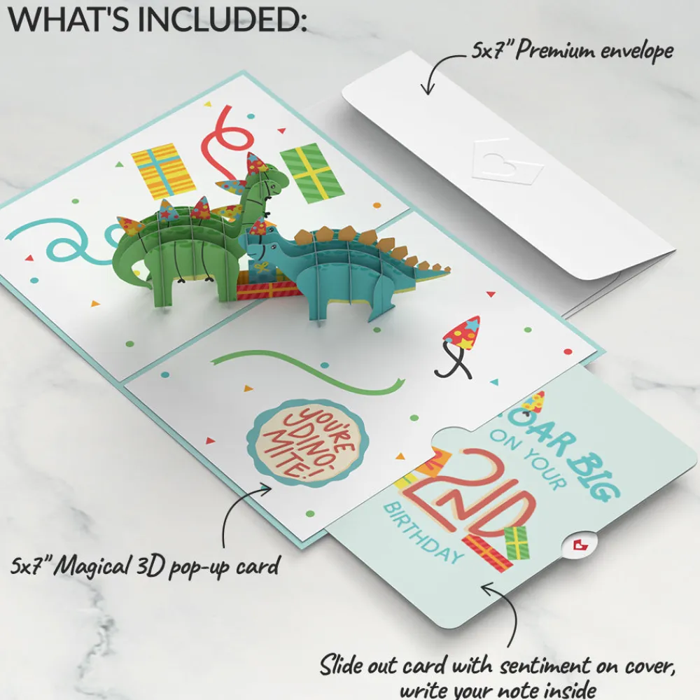 Lovepop Birthday|Dinosaurs 2nd Birthday Pop-Up Card and Sentiment Set