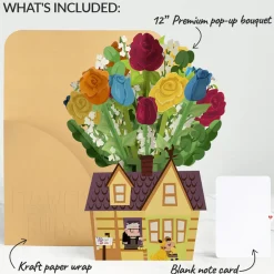 Lovepop Pop-Up Bouquets|Flower Buds|Disney and Pixar Up House Flower Buds Bouquet